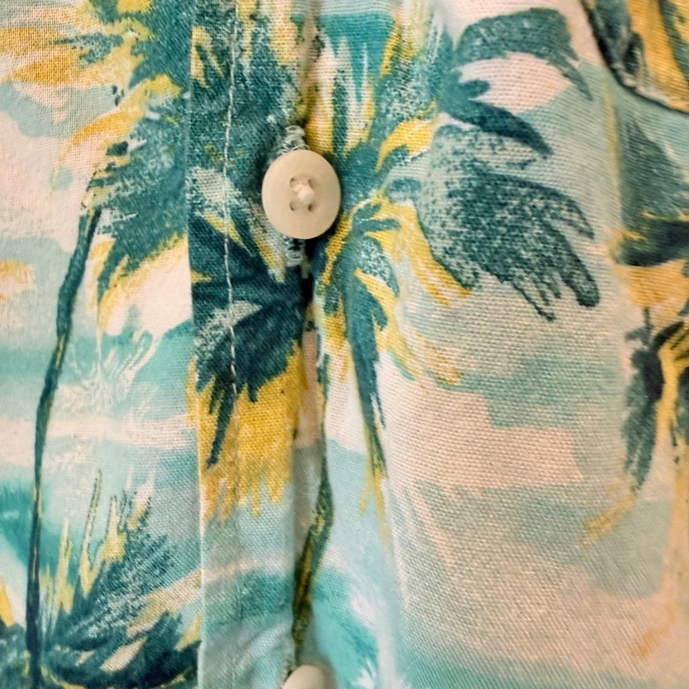 Old Navy Boys Size 8 Palm Tree Tropical Shirt Swim Trunks 2 Piece Set